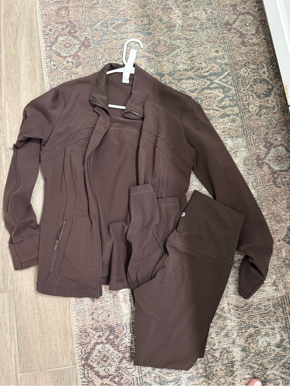 Lululemon espresso set super high rise align leggings define jacket